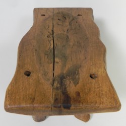 Vintage eiken boomstamkrukje, jaren 60 detail