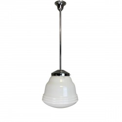 Art Deco pendant lamp with opaline shade, Val St Lambert, 1930s