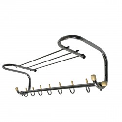 Chrome-plated vintage wall coat rack, 1950s
