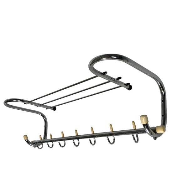 Verchroomde vintage wandkapstok, jaren 50