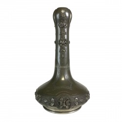 Tinnen Art Nouveau vaas gesigneerd Pechez, begin 20e eeuw