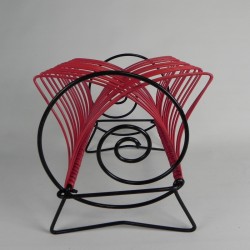 Platenrek voor singles of elpees,  jaren 50 zijkant