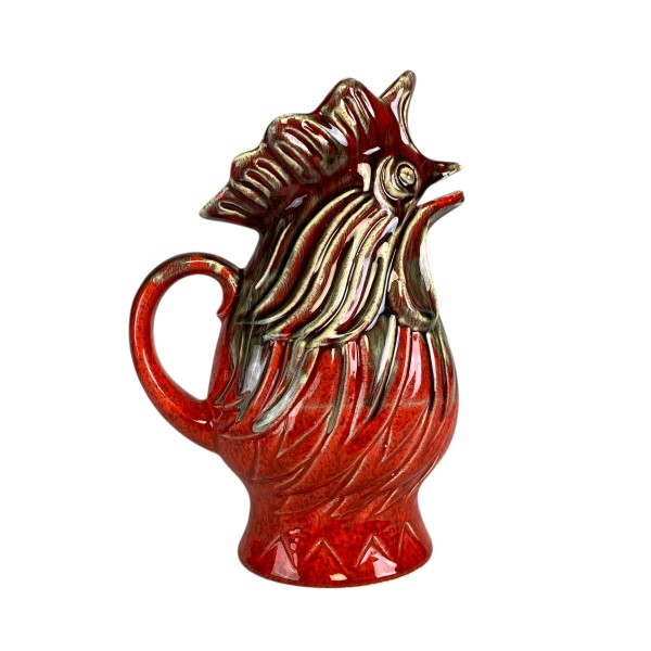 Carafe in the shape of a rooster, ceramic Sars Poteries, 1950s