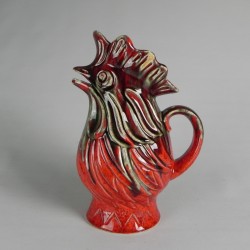 Carafe in the shape of a rooster, ceramic Sars Poteries, 1950s side
