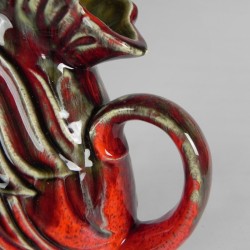 Carafe in the shape of a rooster, ceramic Sars Poteries, 1950s detail