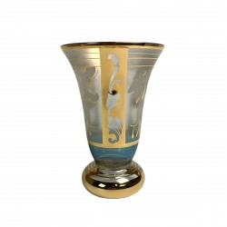 Glass vase with gilded decorations, Belgium, 1930s