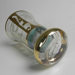 Glass vase with gilded decorations, Belgium, 1930s bottom