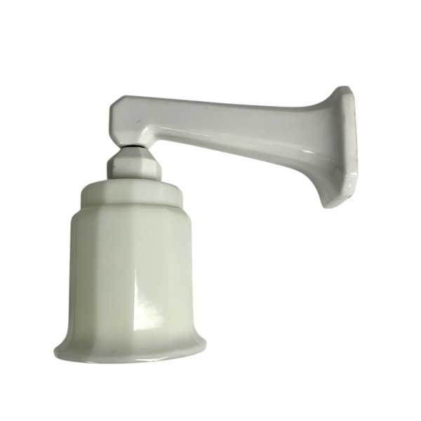 Porseleinen wandlamp met opaline kap, jaren 30