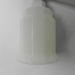 Porcelain wall lamp with opaline shade, 1930s shade