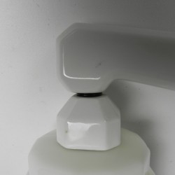 Porcelain wall lamp with opaline shade, 1930s detail