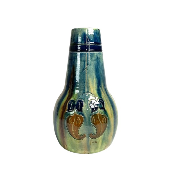 Flemish Art Deco vase with floral motifs, 1920s