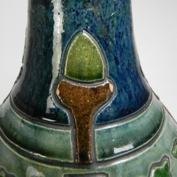 Flemish Art Deco vase with motifs of acorns and oak leaves, 1920s detail