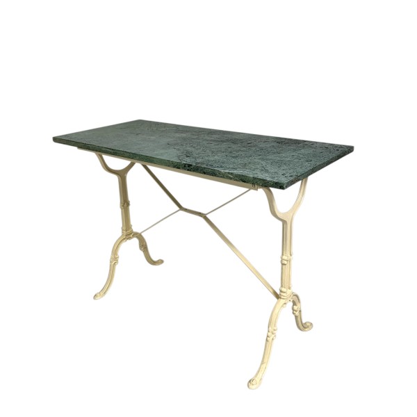 Tuintafel bistrotafel met marmer blad, jaren 50