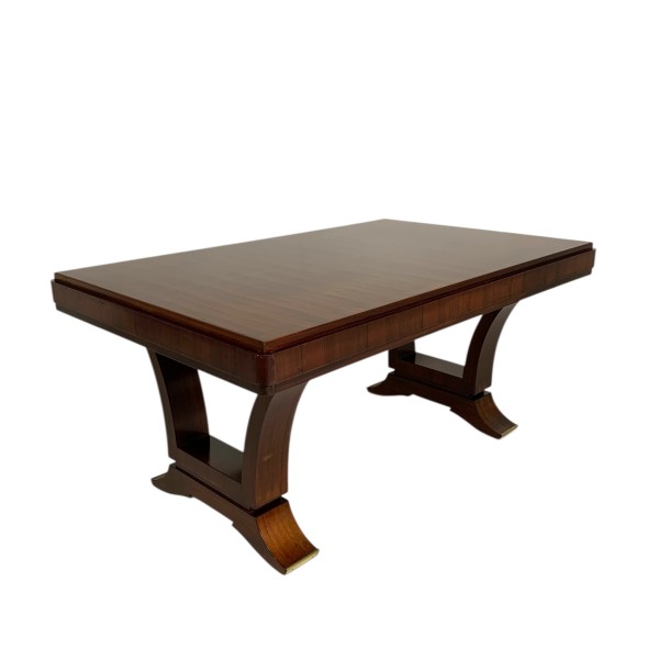 Art Deco dining table, rosewood veneer, extendable to 248 cm, 1930s