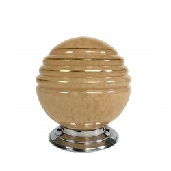 Art Deco plafondlamp met roze gewolkte bol, jaren 30