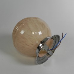 Art Deco ceiling lamp with pink cloudy globe, 1930s