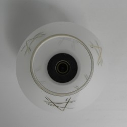 Art Deco ceiling lamp with glass shade with gold decorations, 1930s top