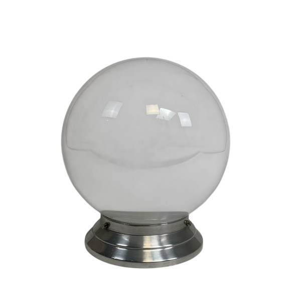 Art Deco plafondlamp met ronde glazen bol, jaren 30