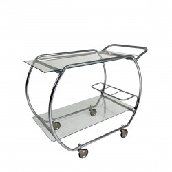 Art Deco trolley, chrome serving cart, 1950s