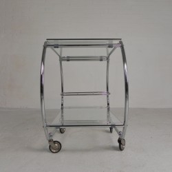 Art Deco trolley, chrome serving cart, 1950s front