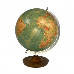 Rath Globe of papier-mâché on a wooden base, 1975