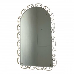 Vintage faceted mirror in aluminum frame 1950s