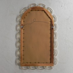 Vintage faceted mirror in aluminum frame 1950s back