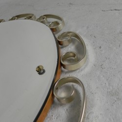Vintage faceted mirror in aluminum frame 1950s detail