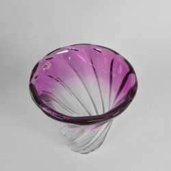 Heavy Val Saint Lambert vase, Torsade model, 1950s top